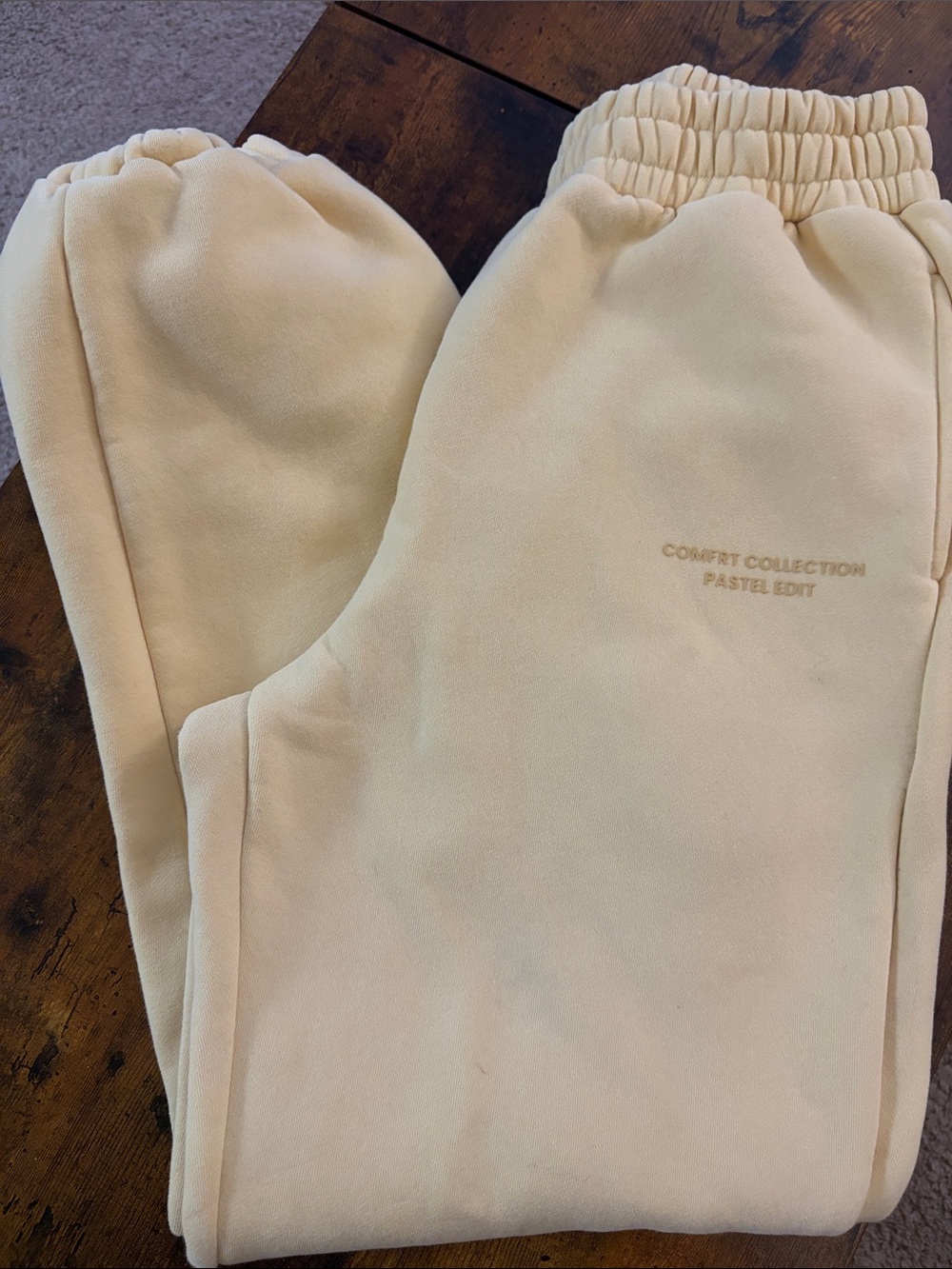 COMFRT Canary Yellow sweatpants from the pastel edit collection